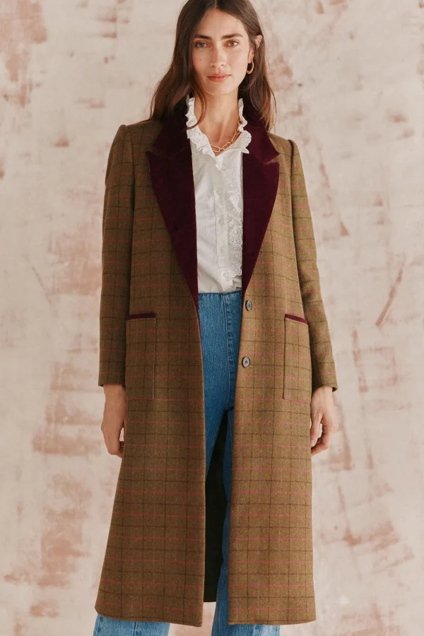 Cheap Adelina. Levita larga de cuadros Mujer Abrigos Y Chaquetas