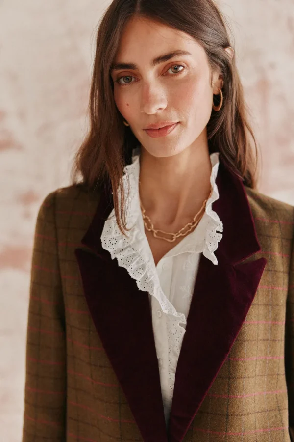 Cheap Adelina. Levita larga de cuadros Mujer Abrigos Y Chaquetas