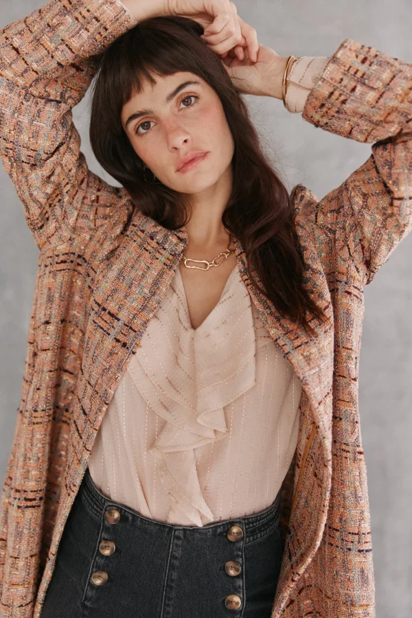 Outlet Analia. Abrigo largo fantasía Mujer Abrigos Y Chaquetas