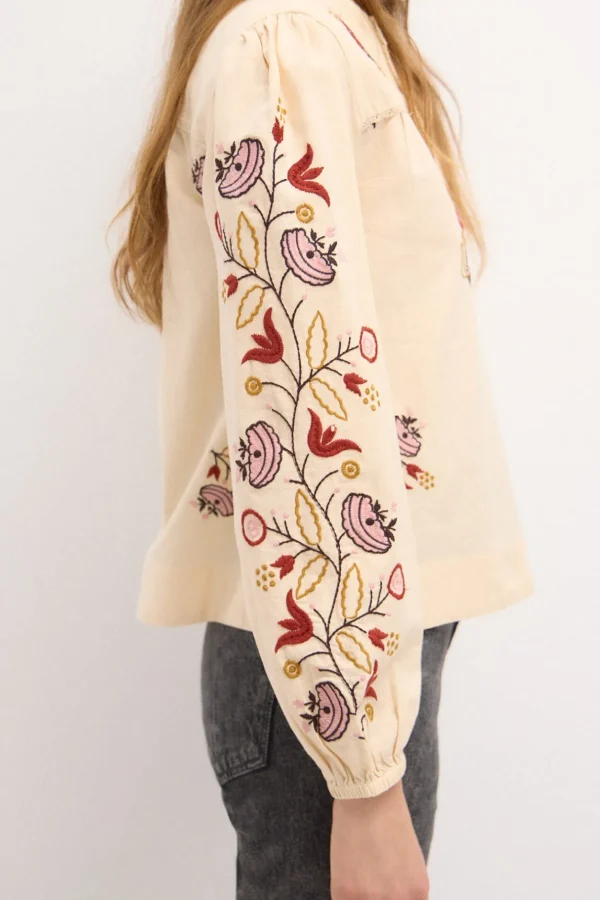 Discount Cala. Blusa bordada. Mujer Blusas Y Camisas