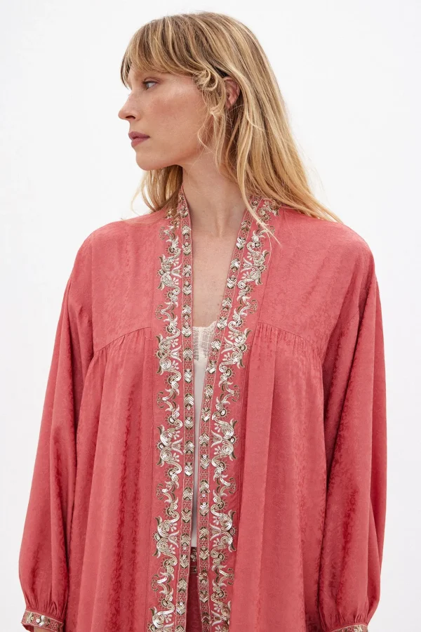 Store Cali. Kimono largo de jacquard Mujer Vestidos Y Monos | Abrigos Y Chaquetas