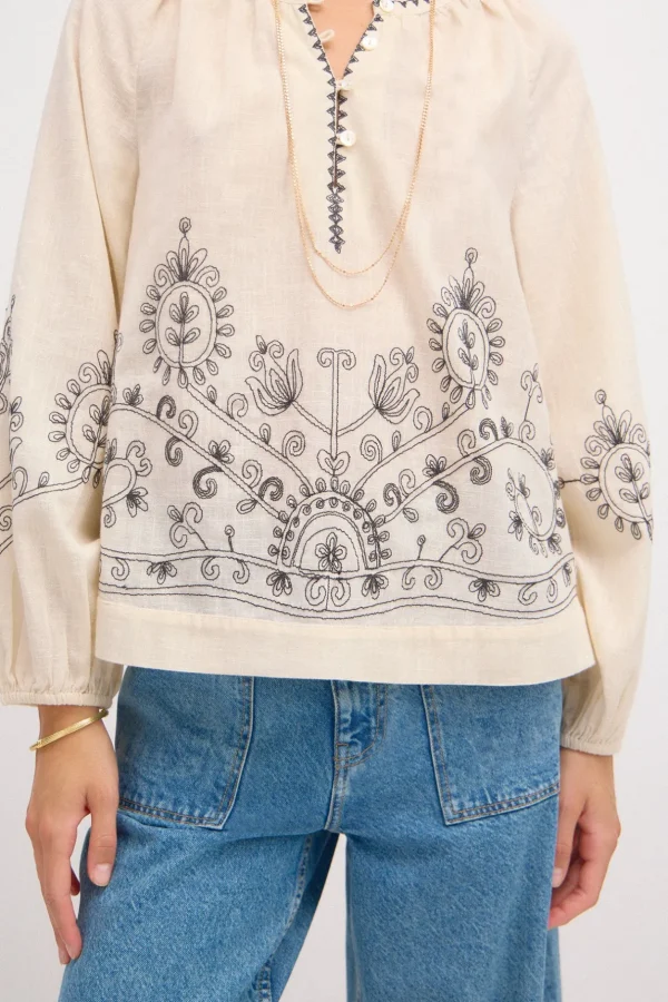 Flash Sale Camila. Blusa bordada. Mujer Blusas Y Camisas