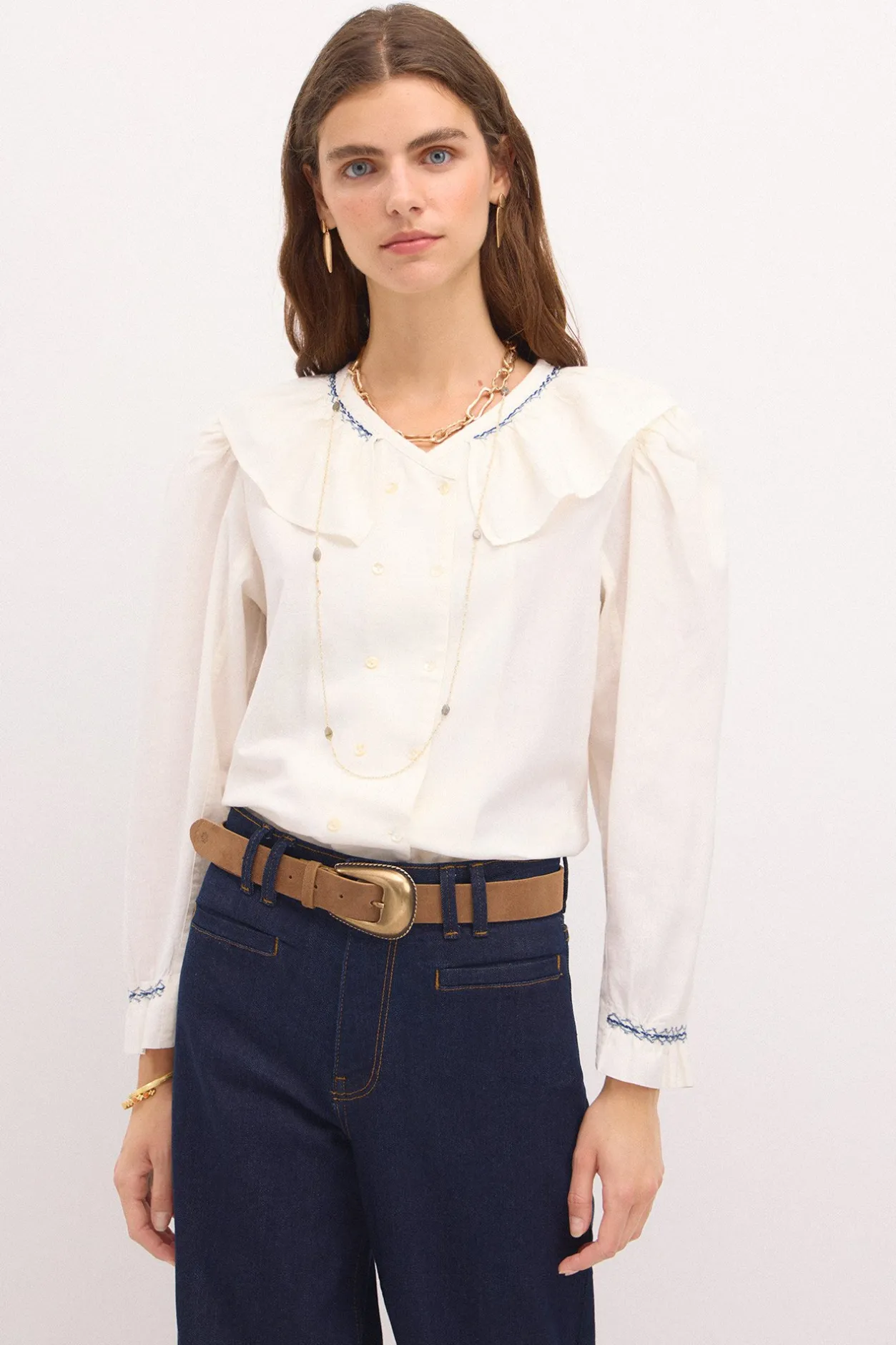cara_blusa_algodn_4.webp Sale Cara. Blusa algodón Mujer Blusas Y Camisas