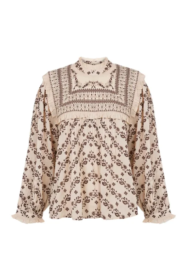 Cheap Carmela. Blusa pechera bordadaestampada. Mujer Blusas Y Camisas