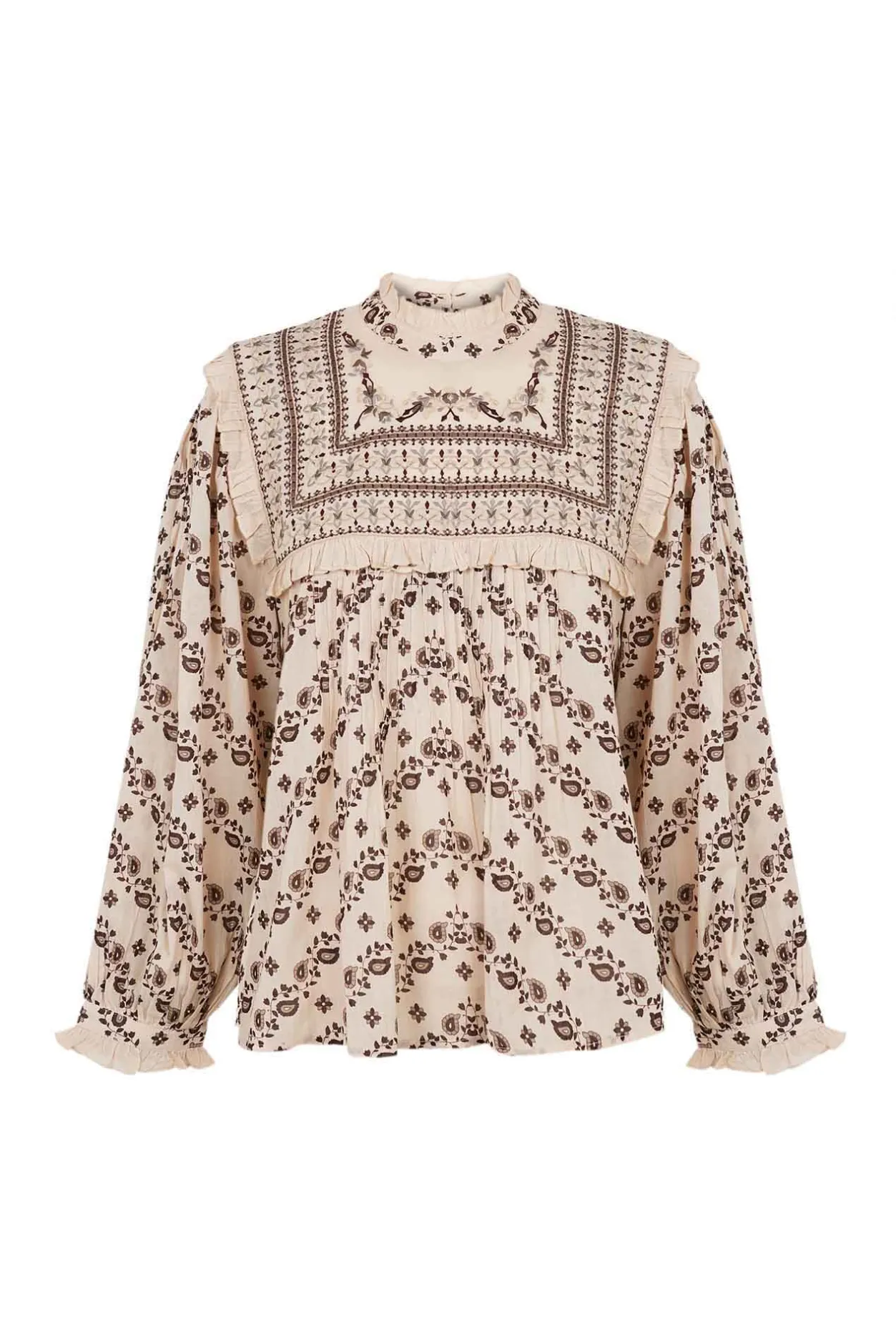 carmela_blusa_pechera_bor_5.webp Cheap Carmela. Blusa pechera bordadaestampada. Mujer Blusas Y Camisas