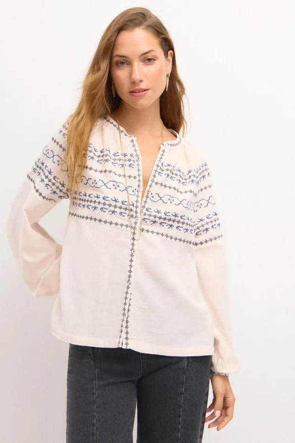 Store Cenille. Blusa bordada Mujer Blusas Y Camisas