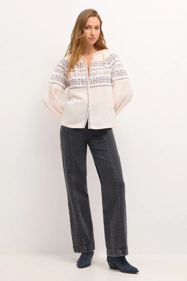 Store Cenille. Blusa bordada Mujer Blusas Y Camisas