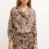 Hot Ciara. Blusa estampada drapeado. Mujer Blusas Y Camisas