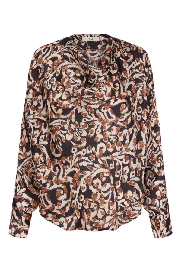 Hot Ciara. Blusa estampada drapeado. Mujer Blusas Y Camisas