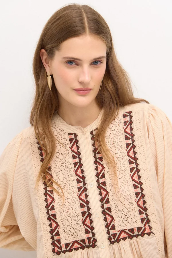 Clearance Clementina. Blusa rayas bordada. Mujer Blusas Y Camisas
