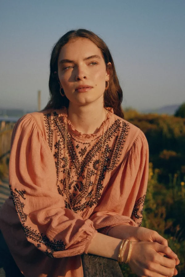 Discount Cleo. Blusa bordado étnico. Mujer Blusas Y Camisas