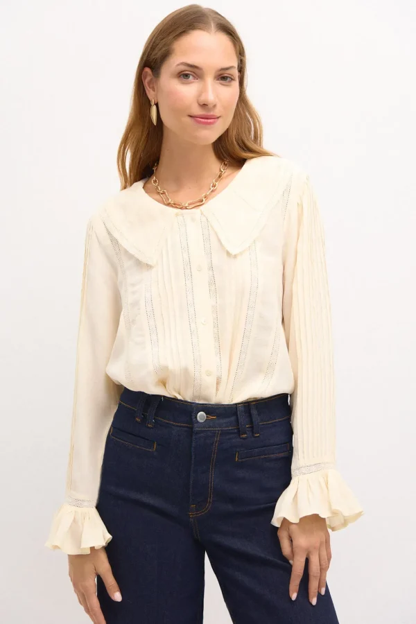 Clearance Cote. Blusa pliegues Mujer Blusas Y Camisas