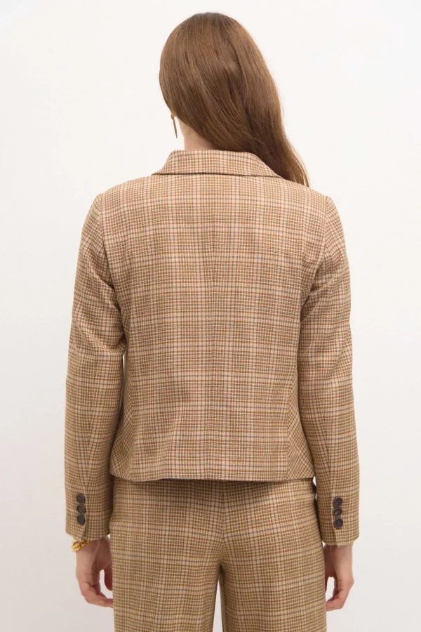 Shop Edith. Americana corta de cuadros Mujer Blazers