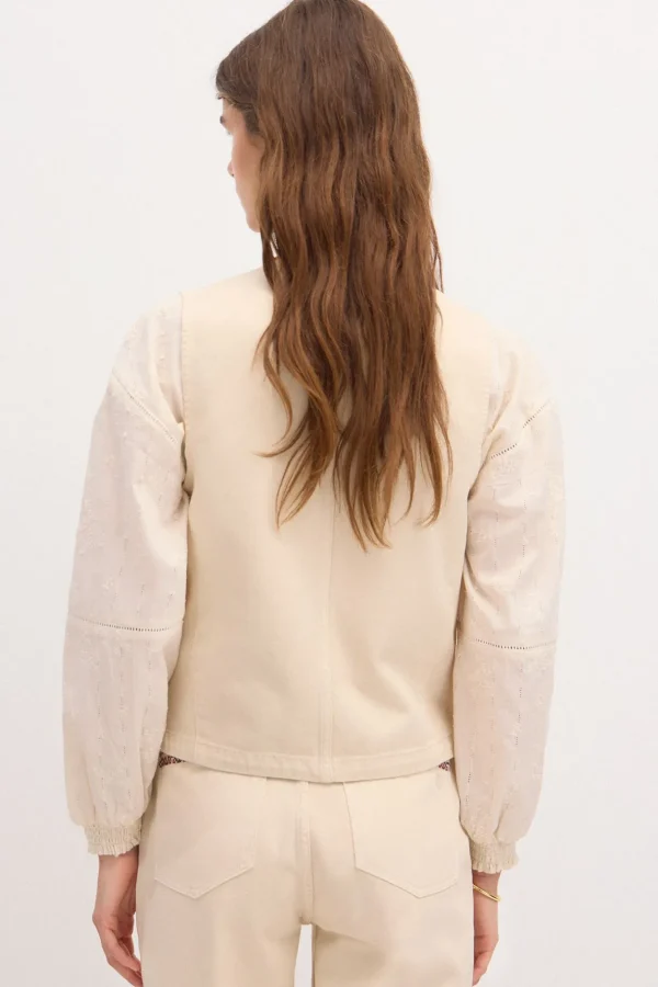 Sale Elena. Chaleco vaquero bordado Mujer Chalecos