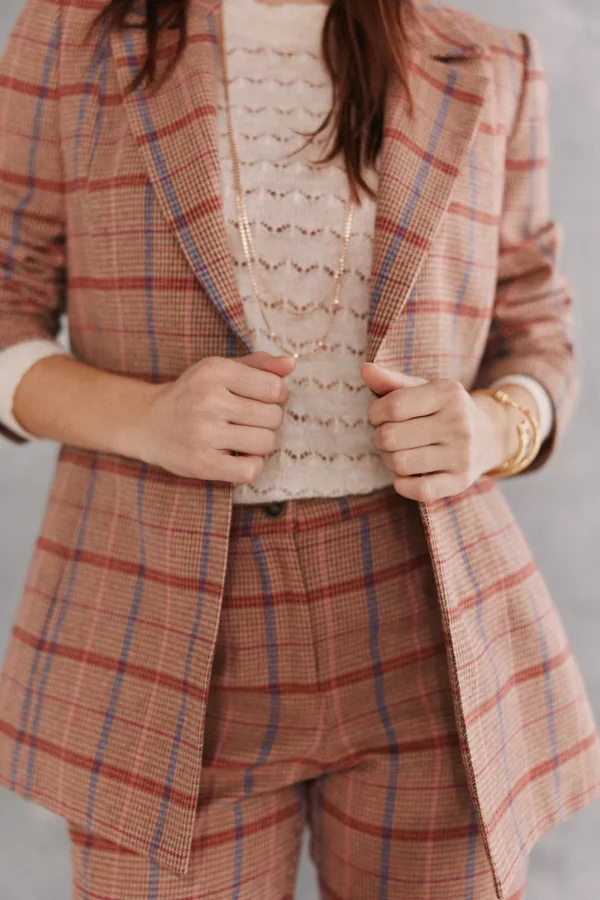 Shop Elisa. Americana de cuadros Mujer Blazers