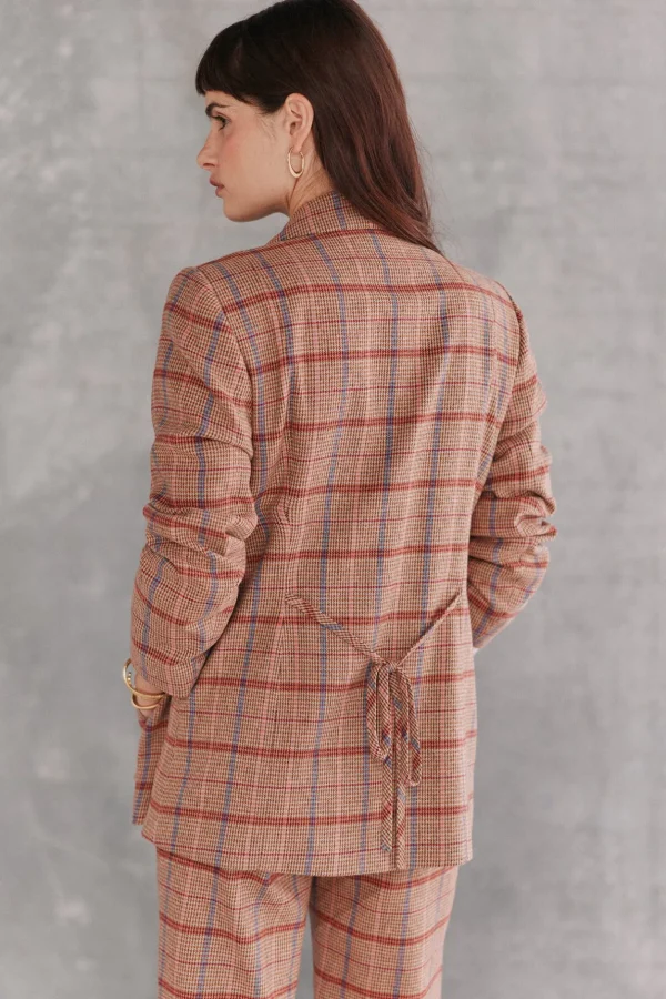 Shop Elisa. Americana de cuadros Mujer Blazers