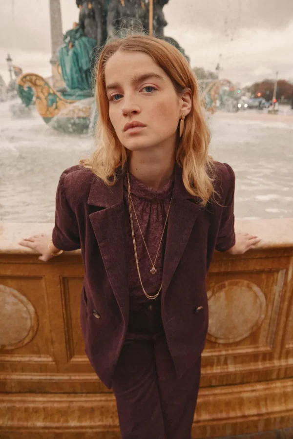 Flash Sale Estefanía. Chaqueta cruzada terciopelo Mujer Blazers | Abrigos Y Chaquetas