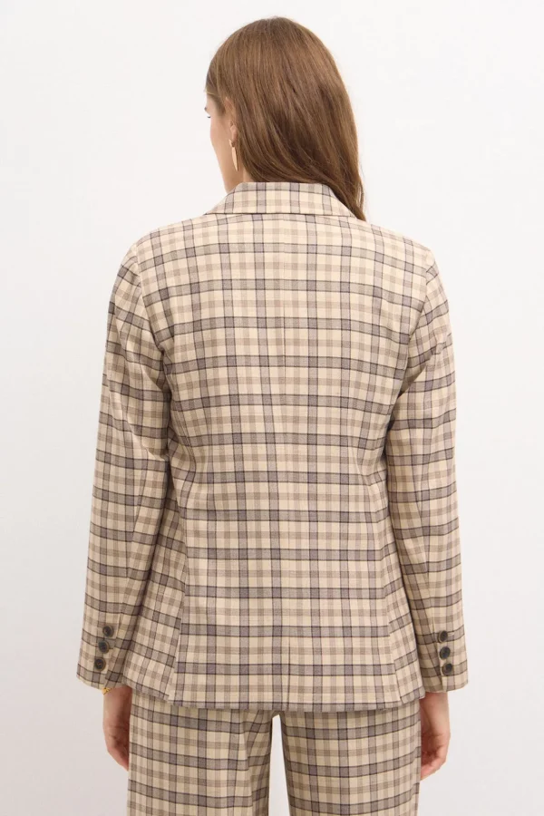 Outlet Estela. Americana de cuadros Mujer Blazers