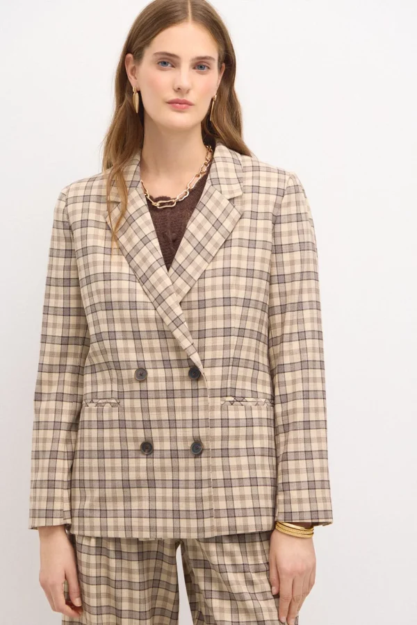 Outlet Estela. Americana de cuadros Mujer Blazers
