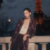 Clearance Estrella. Kimono largo terciopelo bordado Mujer Vestidos Y Monos