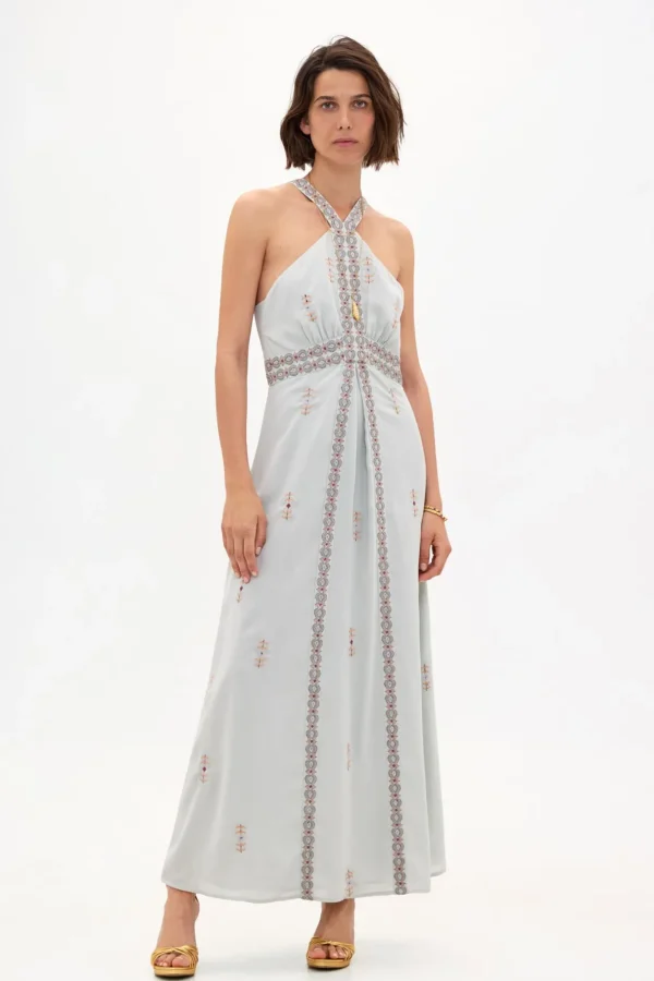 Clearance Fanny. Vestido halter bordados. Mujer Vestidos Y Monos