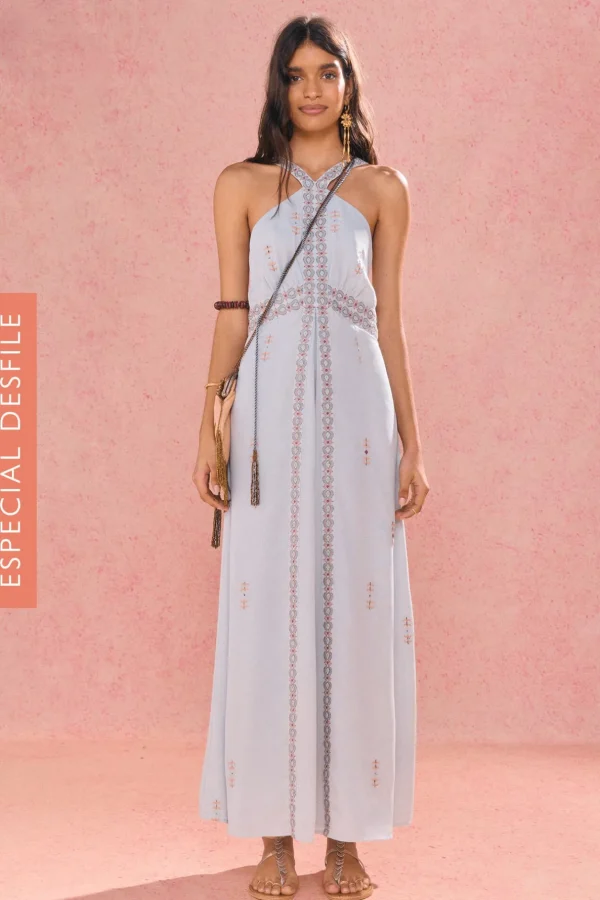 Clearance Fanny. Vestido halter bordados. Mujer Vestidos Y Monos