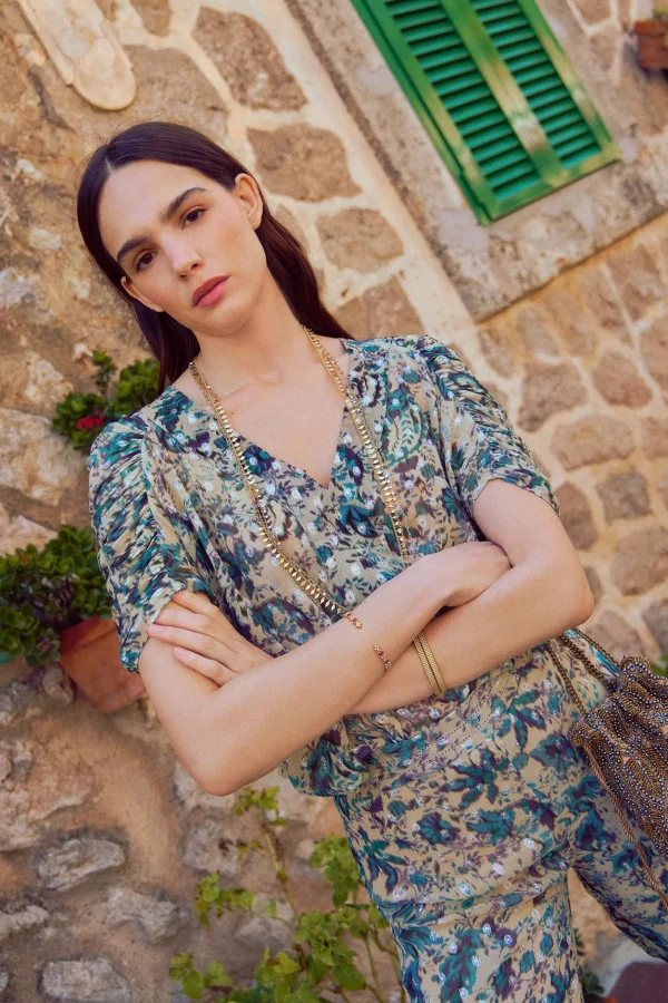 Flash Sale Fara. Blusa estampado lurex. Mujer Blusas Y Camisas