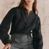 Outlet Flora. Camisa negra. Mujer Blusas Y Camisas