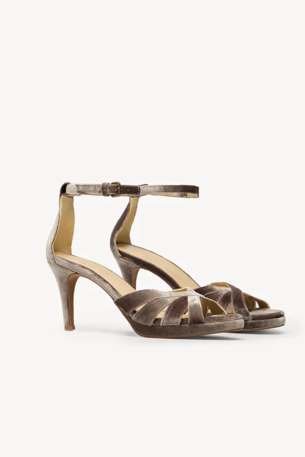 Hot Maia. Sandalias de terciopelo Mujer Zapatos