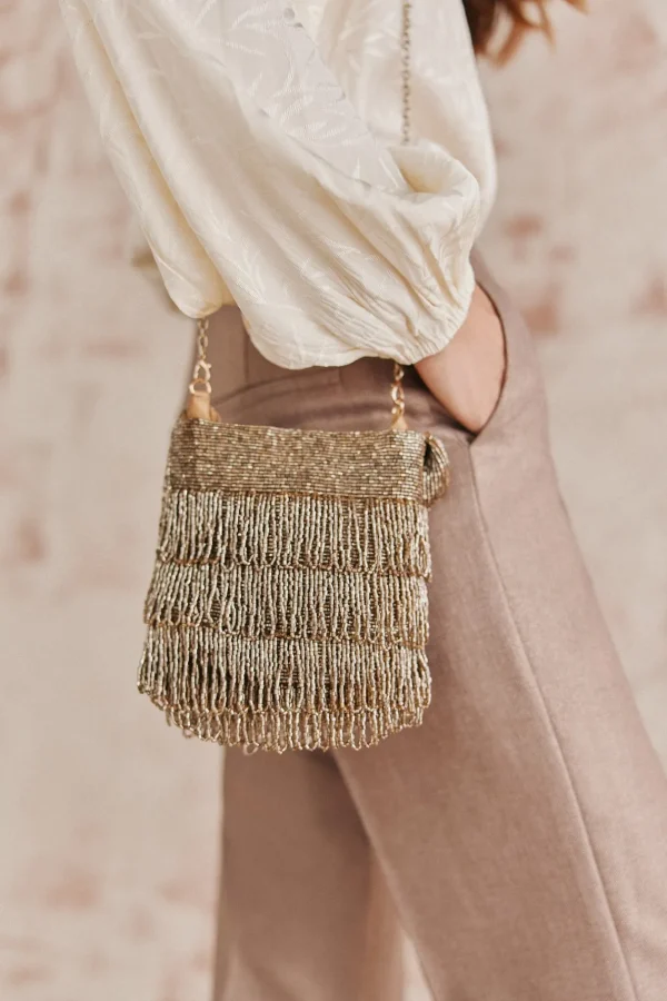 Outlet Nara. Bolso abalorios flecos Mujer Bolsos Y Accesorios