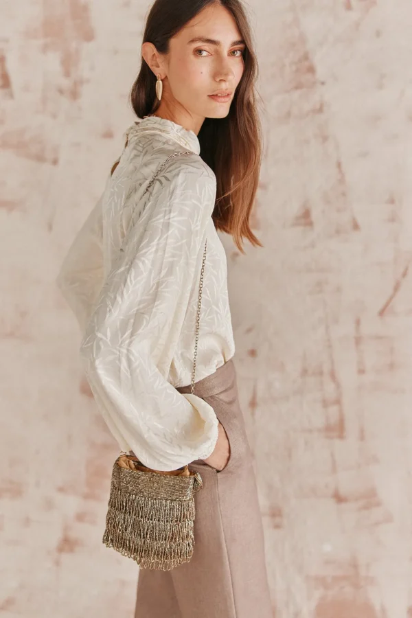 Outlet Nara. Bolso abalorios flecos Mujer Bolsos Y Accesorios