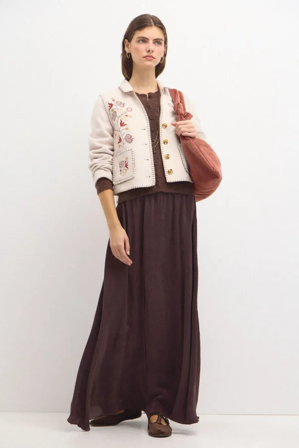 Sale Ángela. Chaqueta de lana bordada Mujer Abrigos Y Chaquetas
