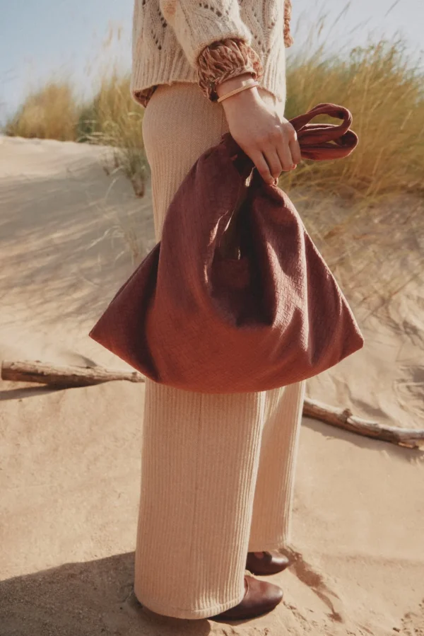 Online Nuria. Saco terciopelo grabado Mujer Bolsos Y Accesorios