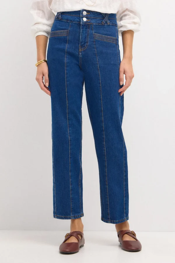 Online Oba. Jeans entallados con cortes Mujer Jeans | Pantalones