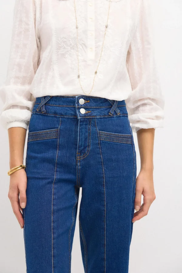 Online Oba. Jeans entallados con cortes Mujer Jeans | Pantalones