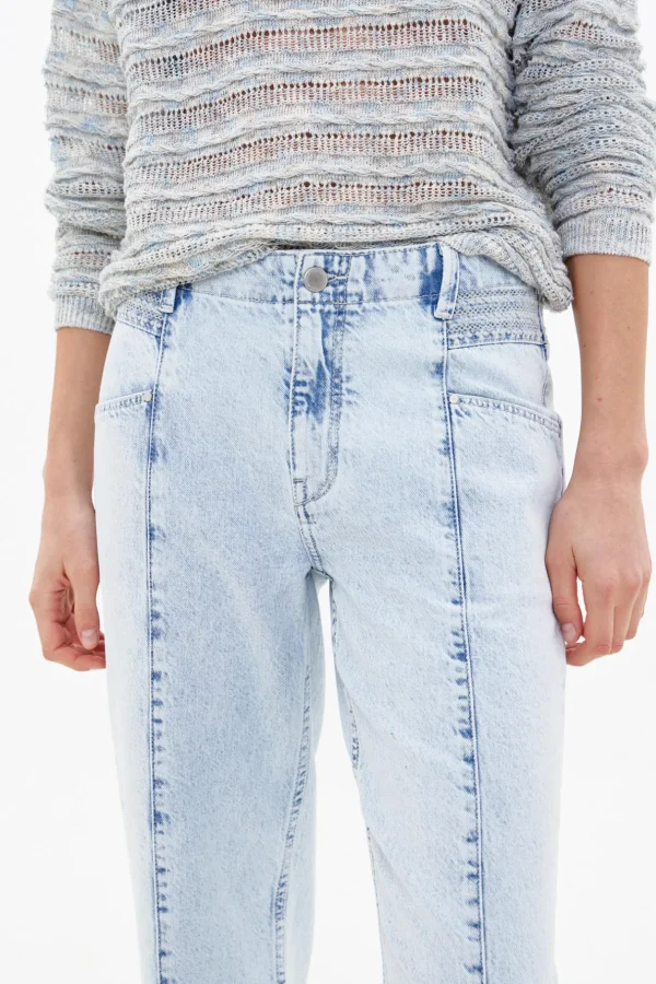 Discount Ohiana. Vaqueros rectos con bordados Mujer Jeans | Pantalones