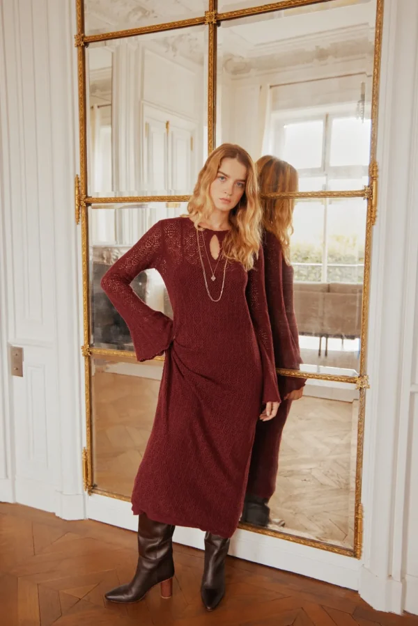 New Olaya. Vestido largo punto Mujer Vestidos Y Monos