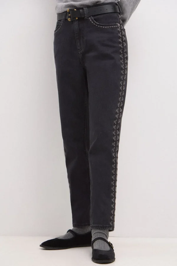 Clearance Olena. Jeans mom con bordados Mujer Jeans | Pantalones