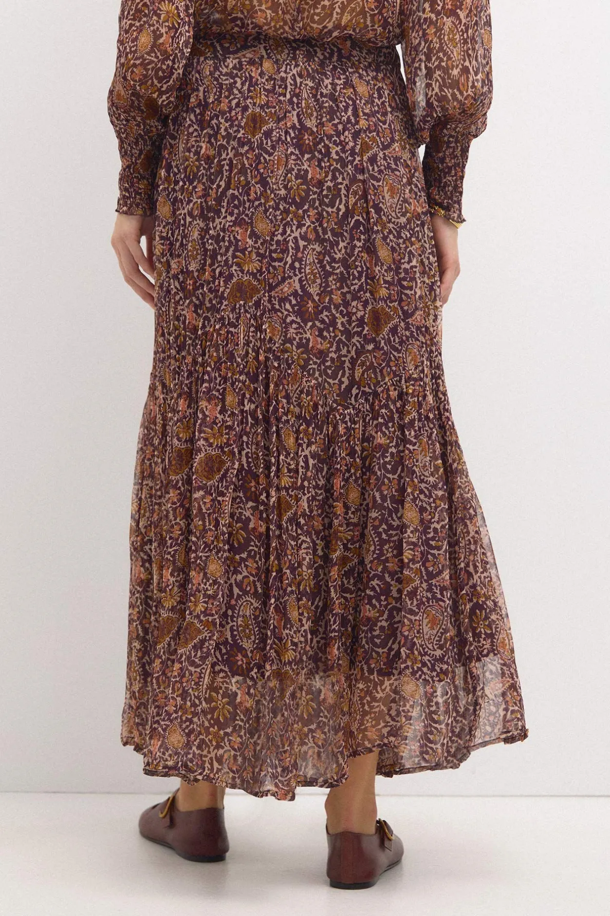 olga_falda_estampada_pane_3.webp Best Sale Olga. Falda estampada paneles Mujer Faldas