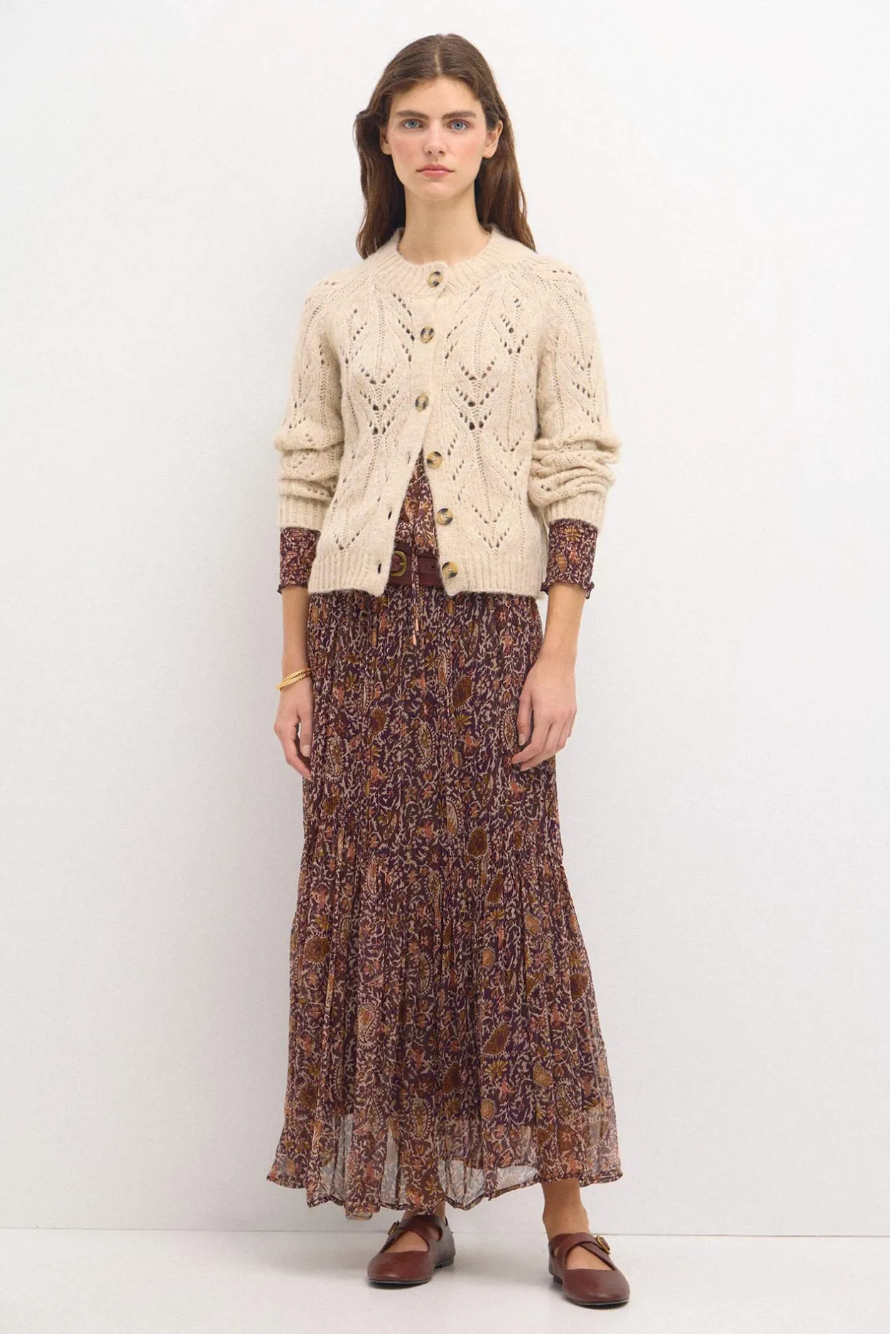 olga_falda_estampada_pane_4.webp Best Sale Olga. Falda estampada paneles Mujer Faldas
