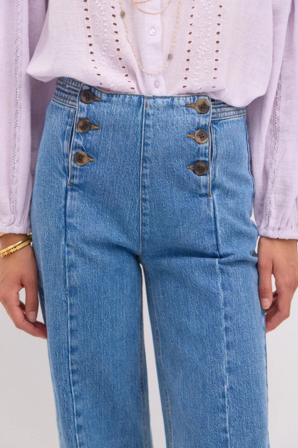 Sale Olga. Jeans amplios con botones Mujer Jeans | Pantalones
