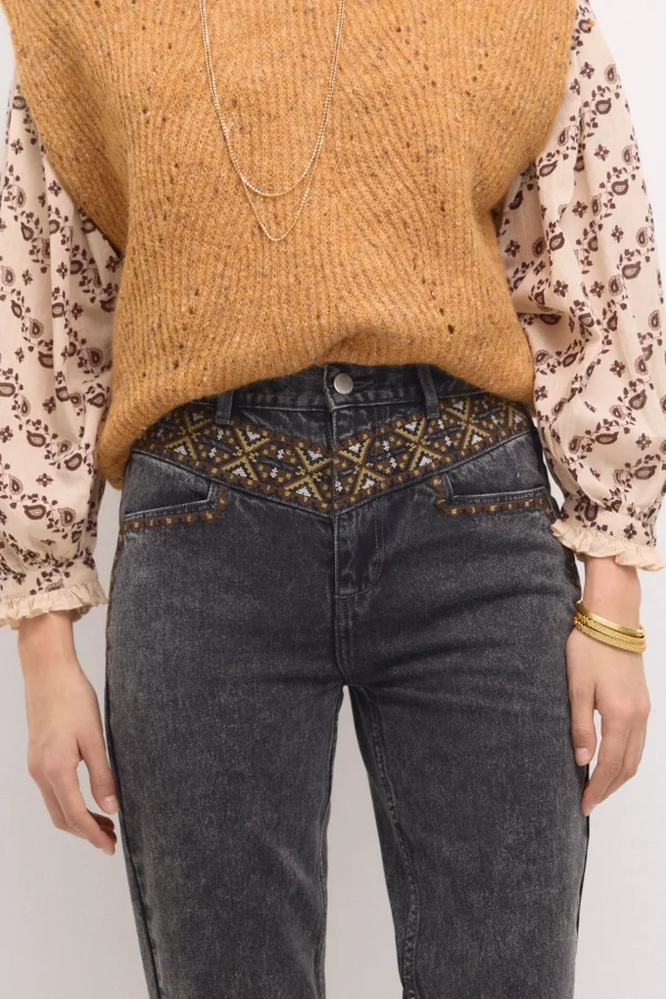 Discount Omelia. Jeans mom con bordados Mujer Jeans | Pantalones