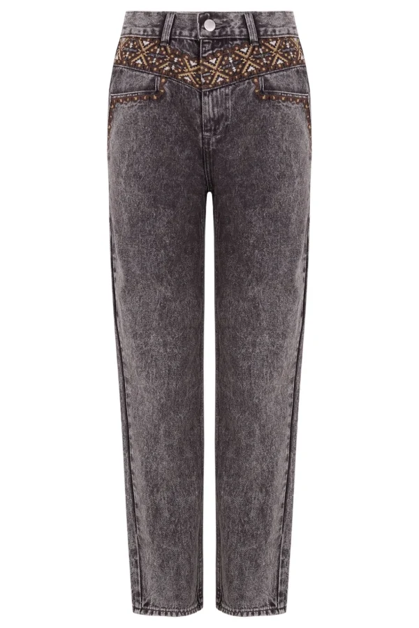 Discount Omelia. Jeans mom con bordados Mujer Jeans | Pantalones