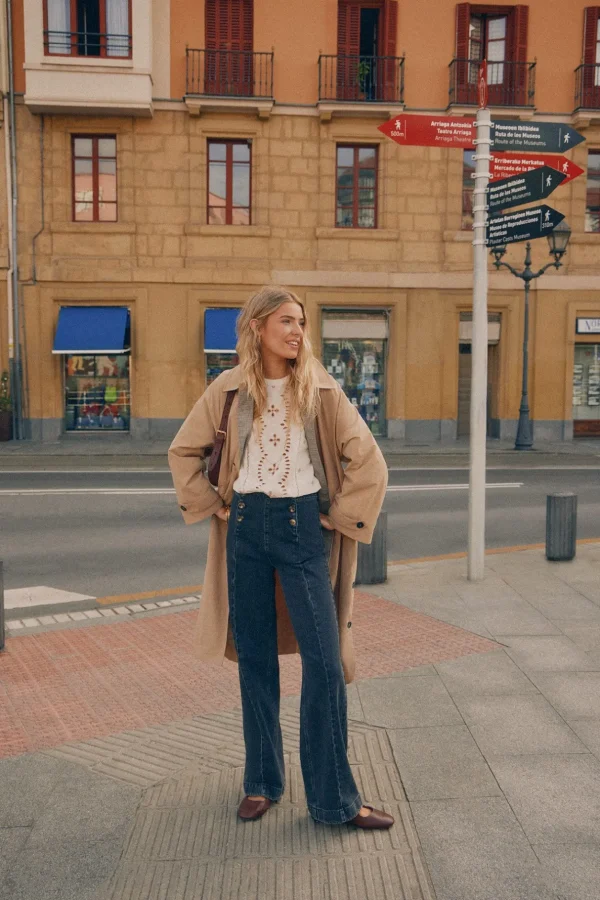 Best Oriana. Jeans amplios con botones Mujer Jeans | Pantalones