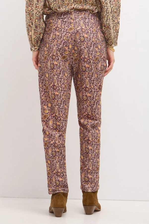 Sale Pía. Pantalón de pana estampado Mujer Pantalones