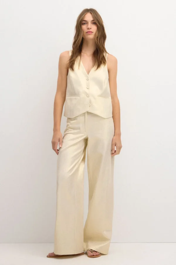 Sale Paca. Pantalón de algodón metalizado Mujer Pantalones