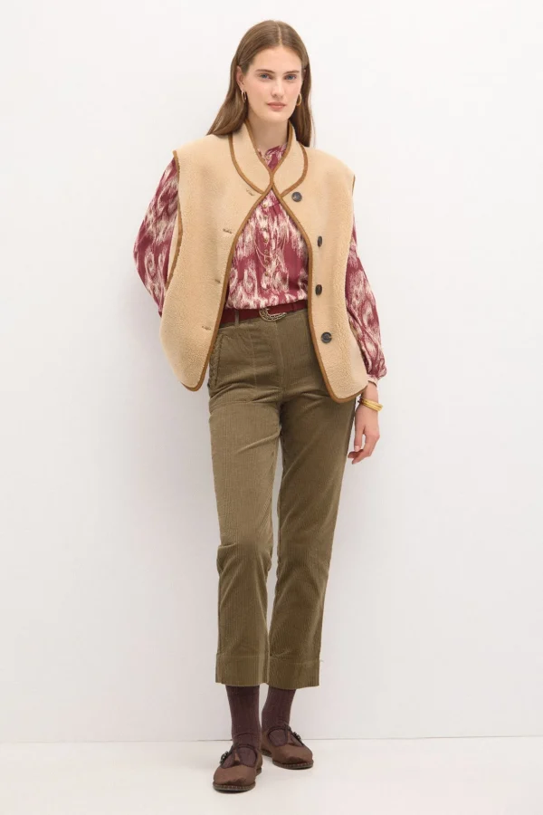 Cheap Padme. Pantalón recto de pana Mujer Pantalones