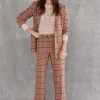 Fashion Pandora. Pantalón recto de cuadros Mujer Pantalones