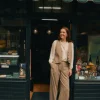 Clearance Paola. Pantalón amplio de rayas Mujer Pantalones