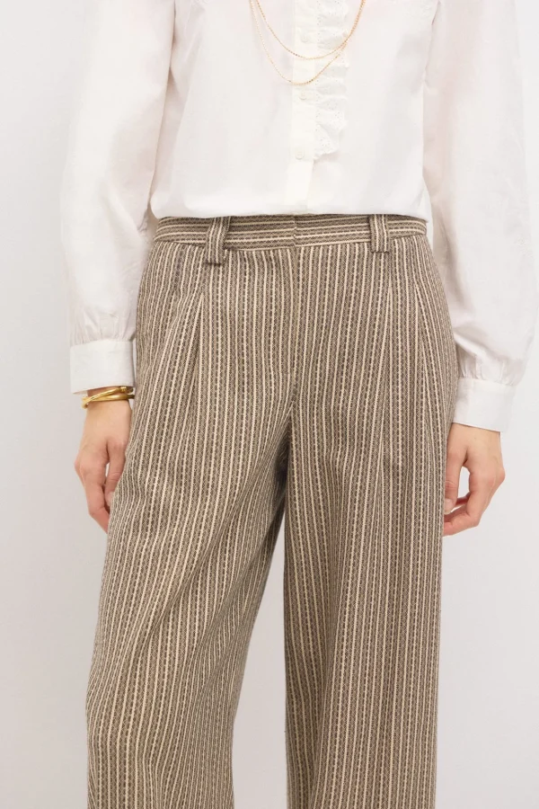 Clearance Paola. Pantalón amplio de rayas Mujer Pantalones
